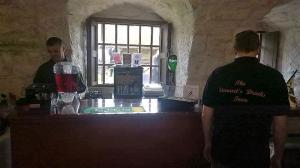 Balgonie Castle, the team setting up.